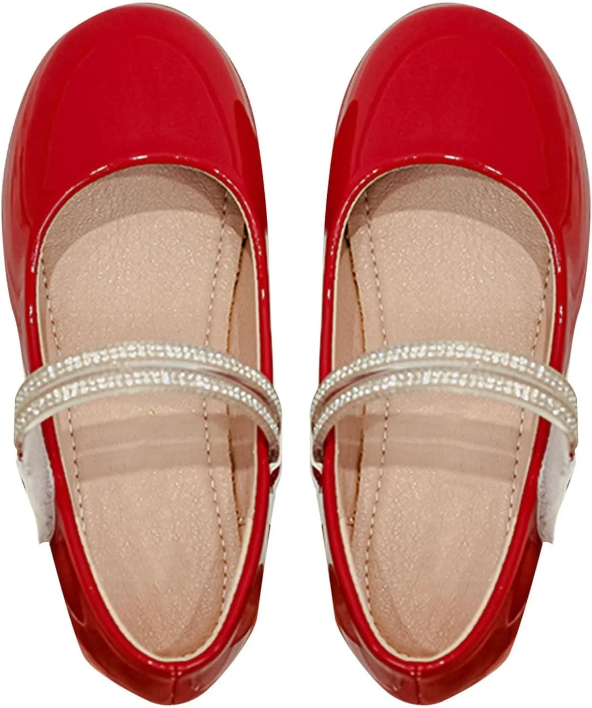 Girls Dress Shoes Patent Ballerina Flats Kids Toddler Girls Mary Jane Low Heels Shoes for Little Girl Dress up Shoes