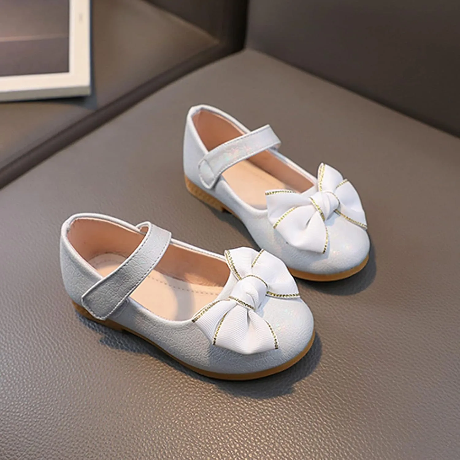 Girls Dress Shoes Toddler Flower Girl Little Kids Mary Jane Ballet Flats Bows Wedding Party School Communion Shoes