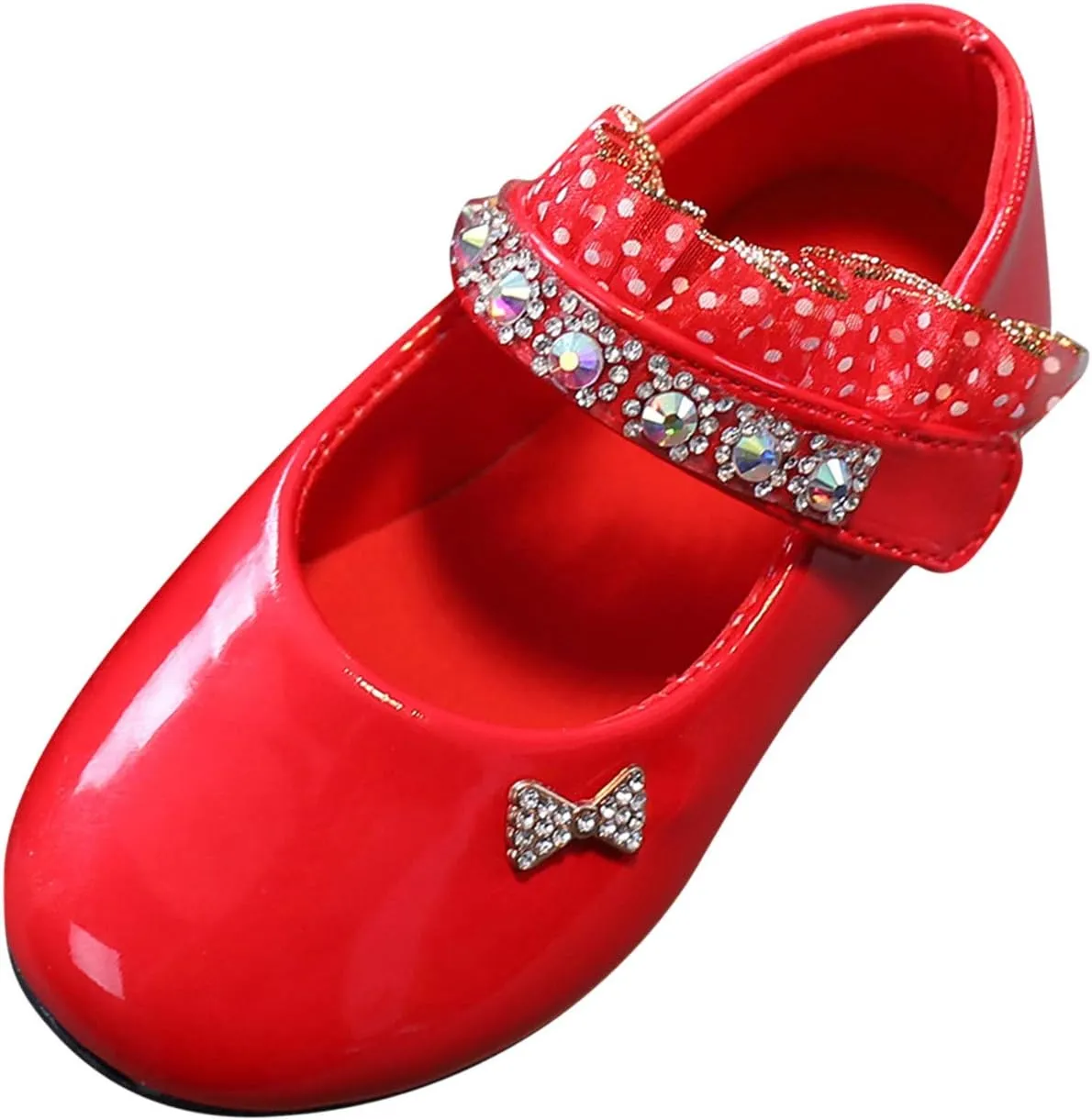 Girls Mary Jane Flats Toddler Girls Glitter Dress Wedding Ballet Shoes Patent Leather Shoes for Kids