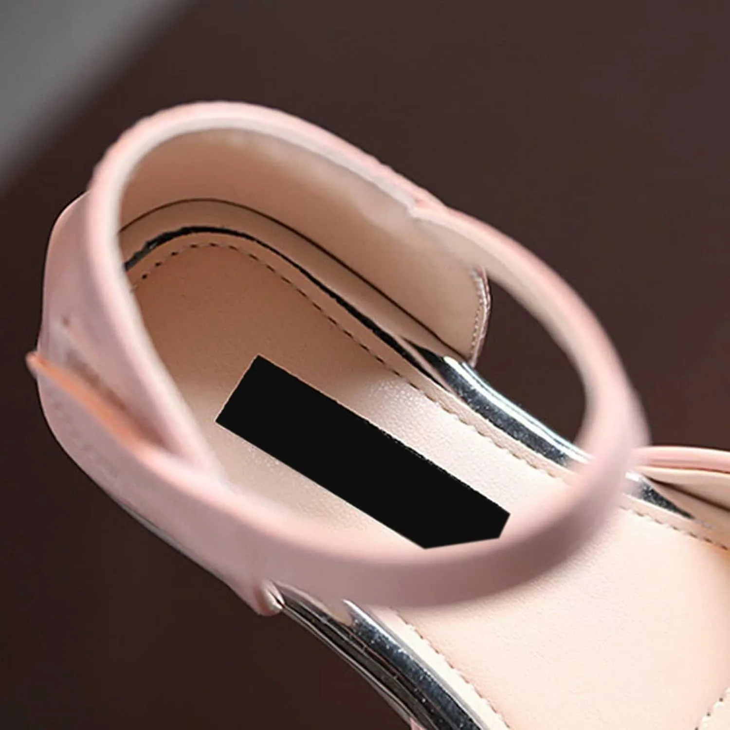 Girls Open Toe Heels Dress Shoes Flower Girl Mary Jane Sandals with Bow Wedding Party Shoes for Toddler Slides