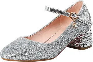 Girls Shoes High Heel Toddler Girls Dress Shoes Sparkle Mary Jane Flower Girls Wedding Birthday Party Prom