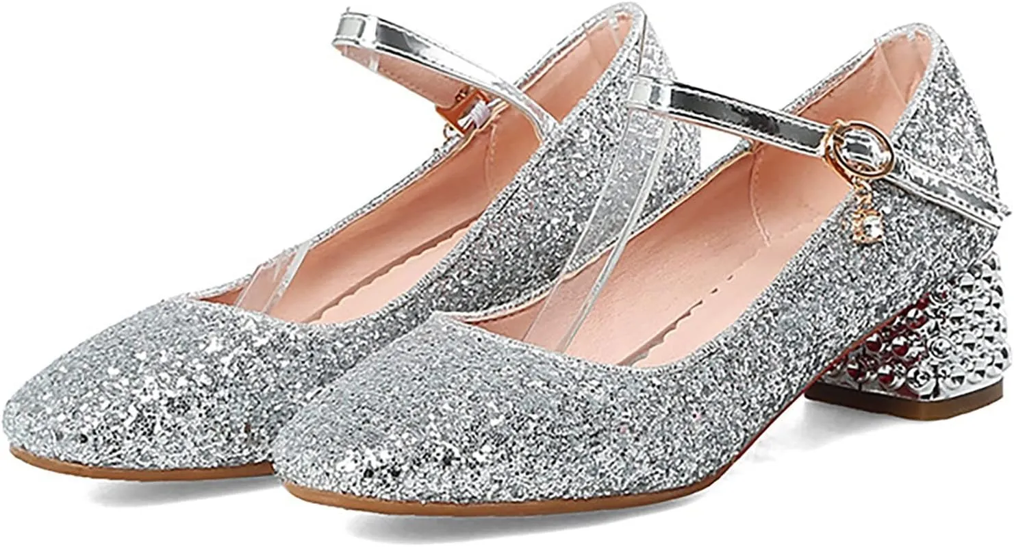 Girls Shoes High Heel Toddler Girls Dress Shoes Sparkle Mary Jane Flower Girls Wedding Birthday Party Prom