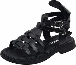Girls Strapped Sandals Open Toe Fashion Lightweight Beach Shoes 2025 Outdoor Little Girls Soft Sole Flat Sandals