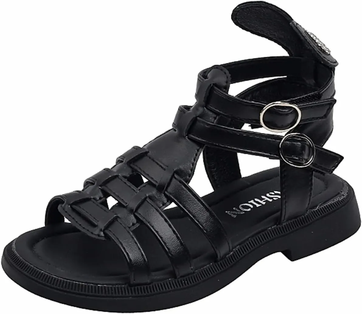 Girls Strapped Sandals Open Toe Fashion Lightweight Beach Shoes 2025 Outdoor Little Girls Soft Sole Flat Sandals