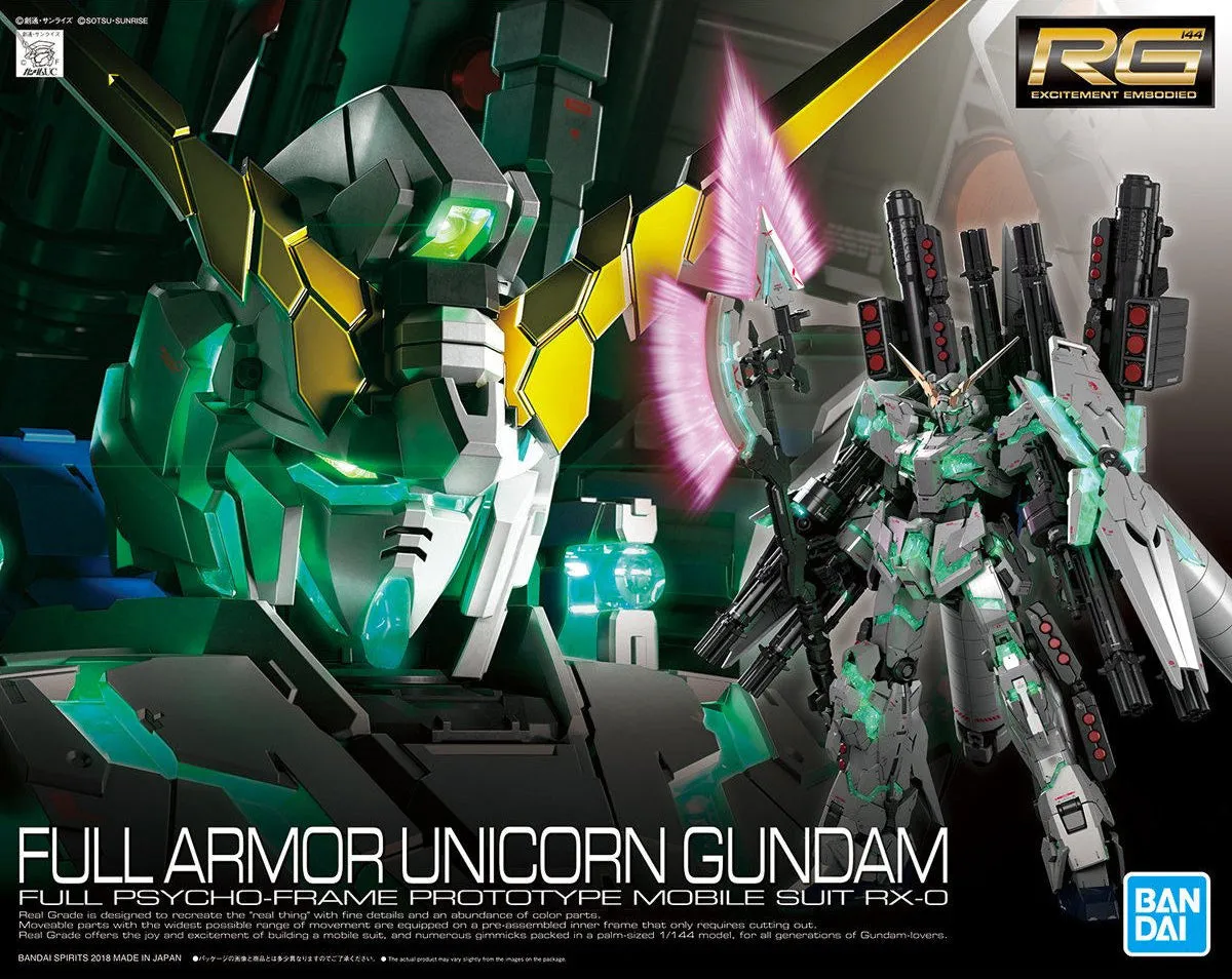 Gundam 1/144 RG #30 Unicorn RX-0 Full Armor Unicorn Gundam Model Kit