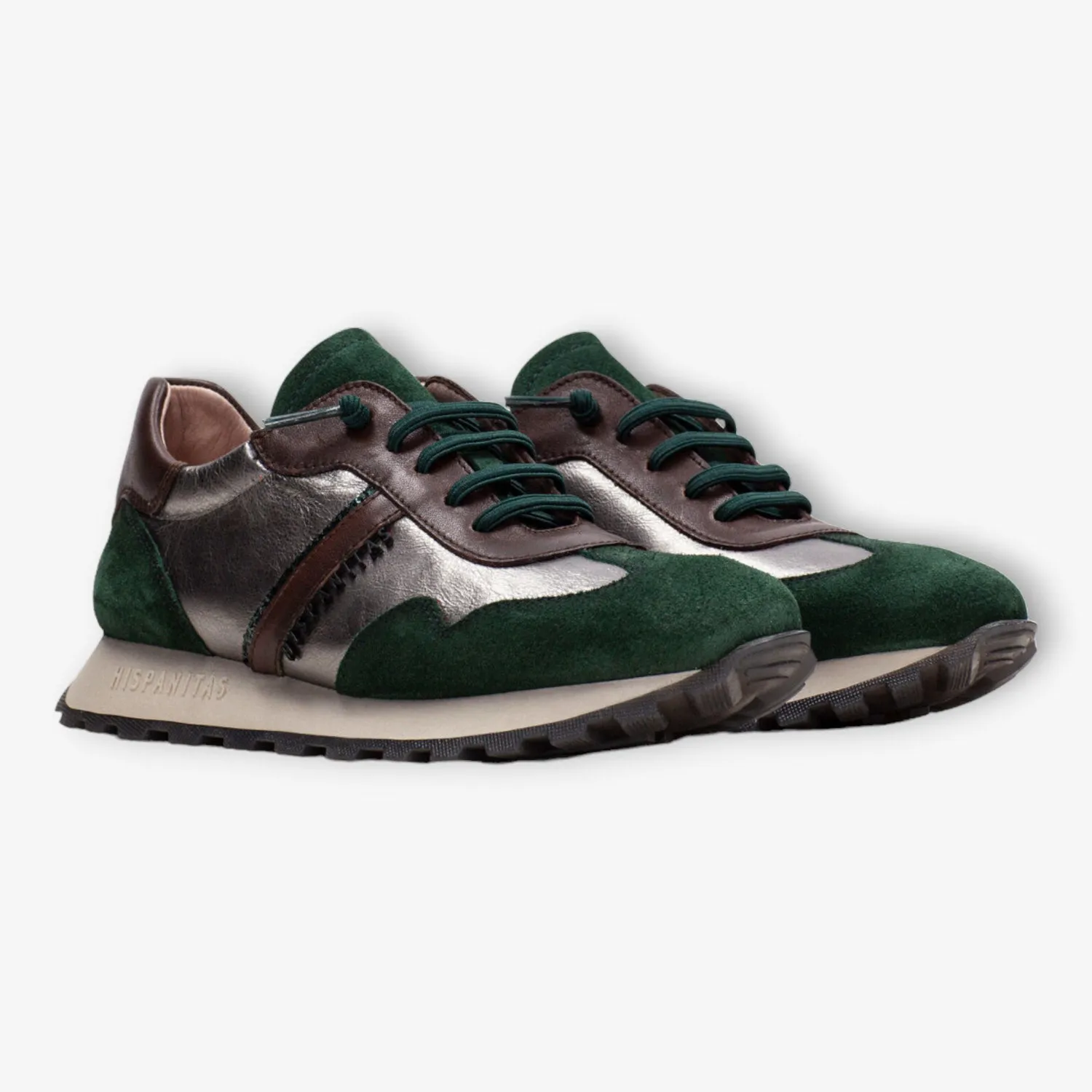Hispanitas Runner Loira Forest-Pewter-Brown with Bungee Laces