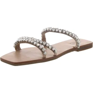 INC Womens Faux Leather Laceless Slide Sandals