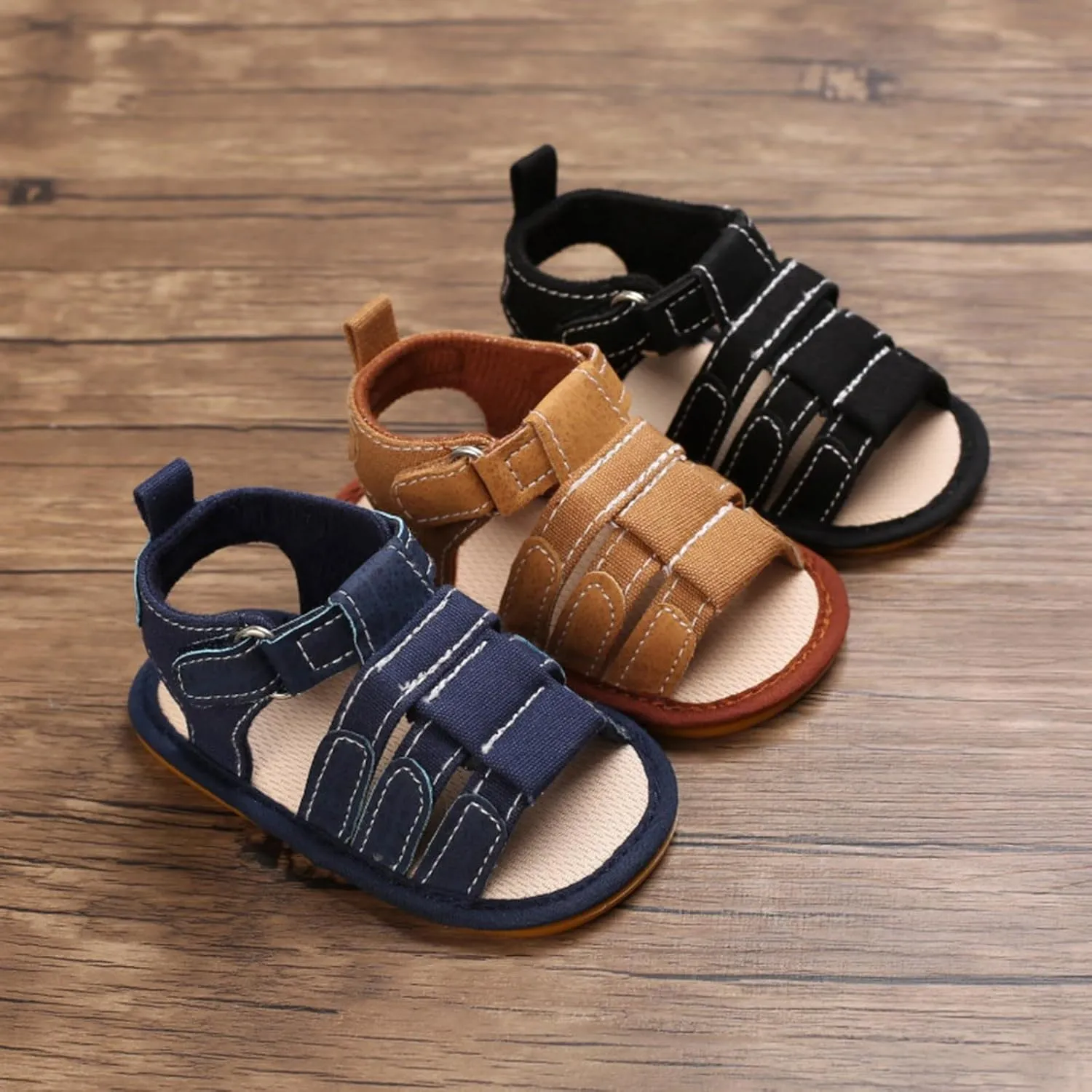 Infant Baby Boys Girls Summer Beach Sandals Non Slip Soft Rubber Sole Toddler Outdoor Open-Toe First Walking Shoes