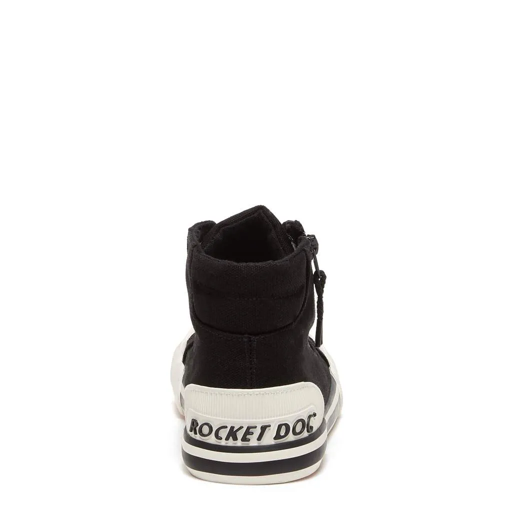 Jazzin Black Canvas High Top Trainers