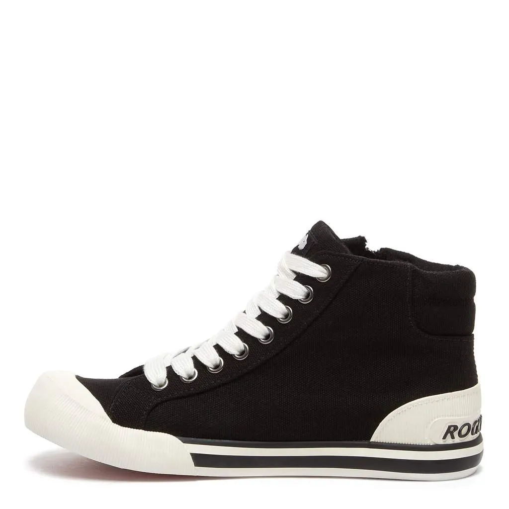Jazzin Black Canvas High Top Trainers