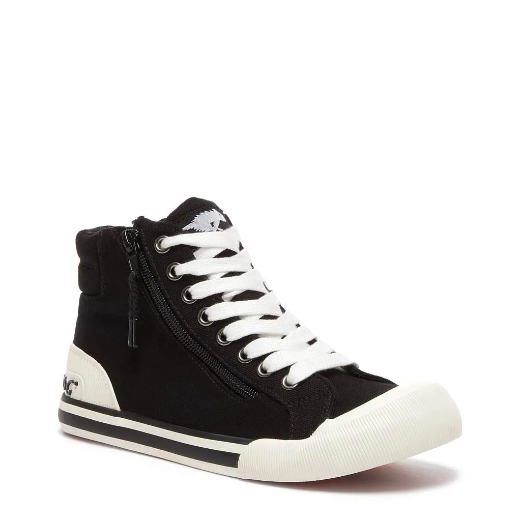 Jazzin Black Canvas High Top Trainers