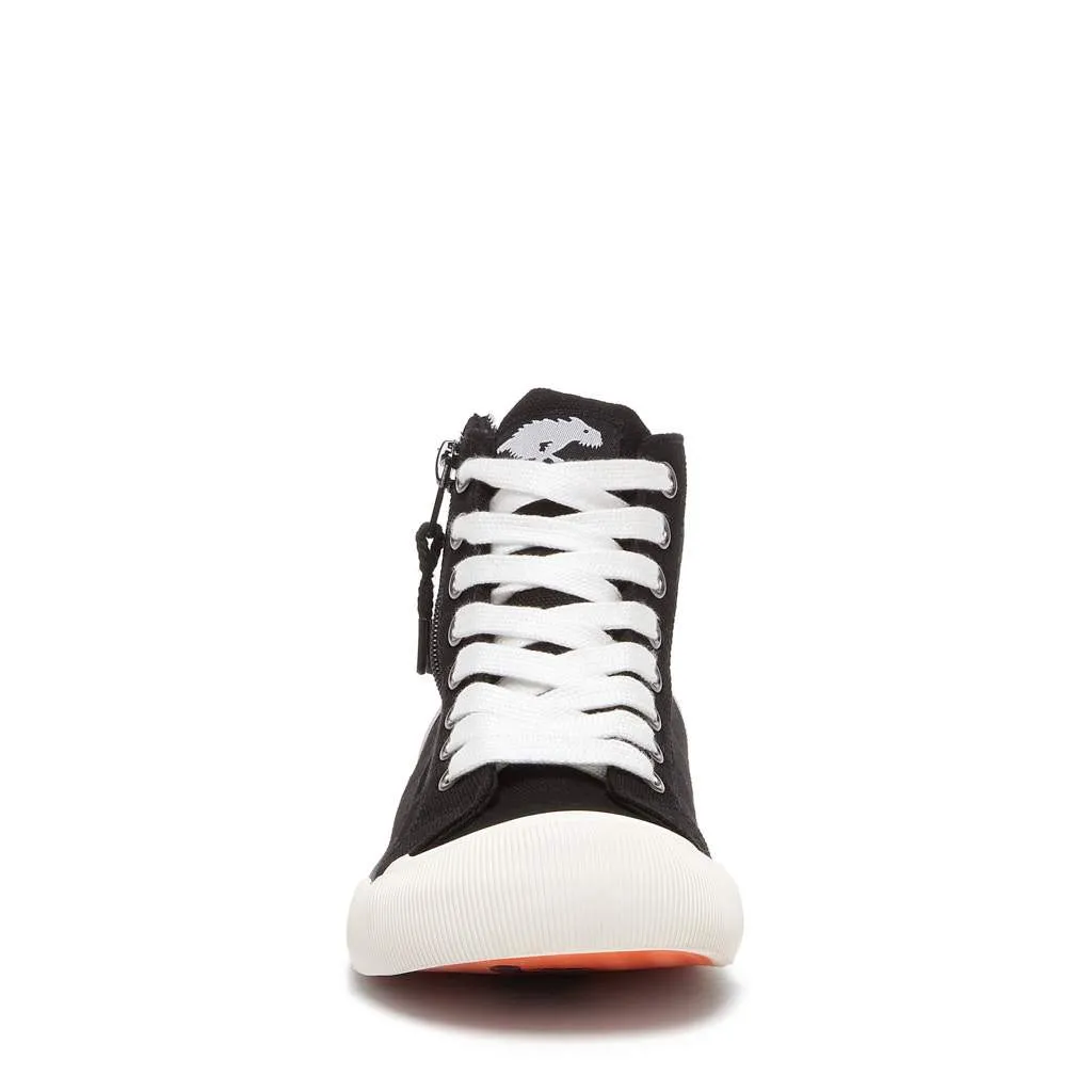 Jazzin Black Canvas High Top Trainers