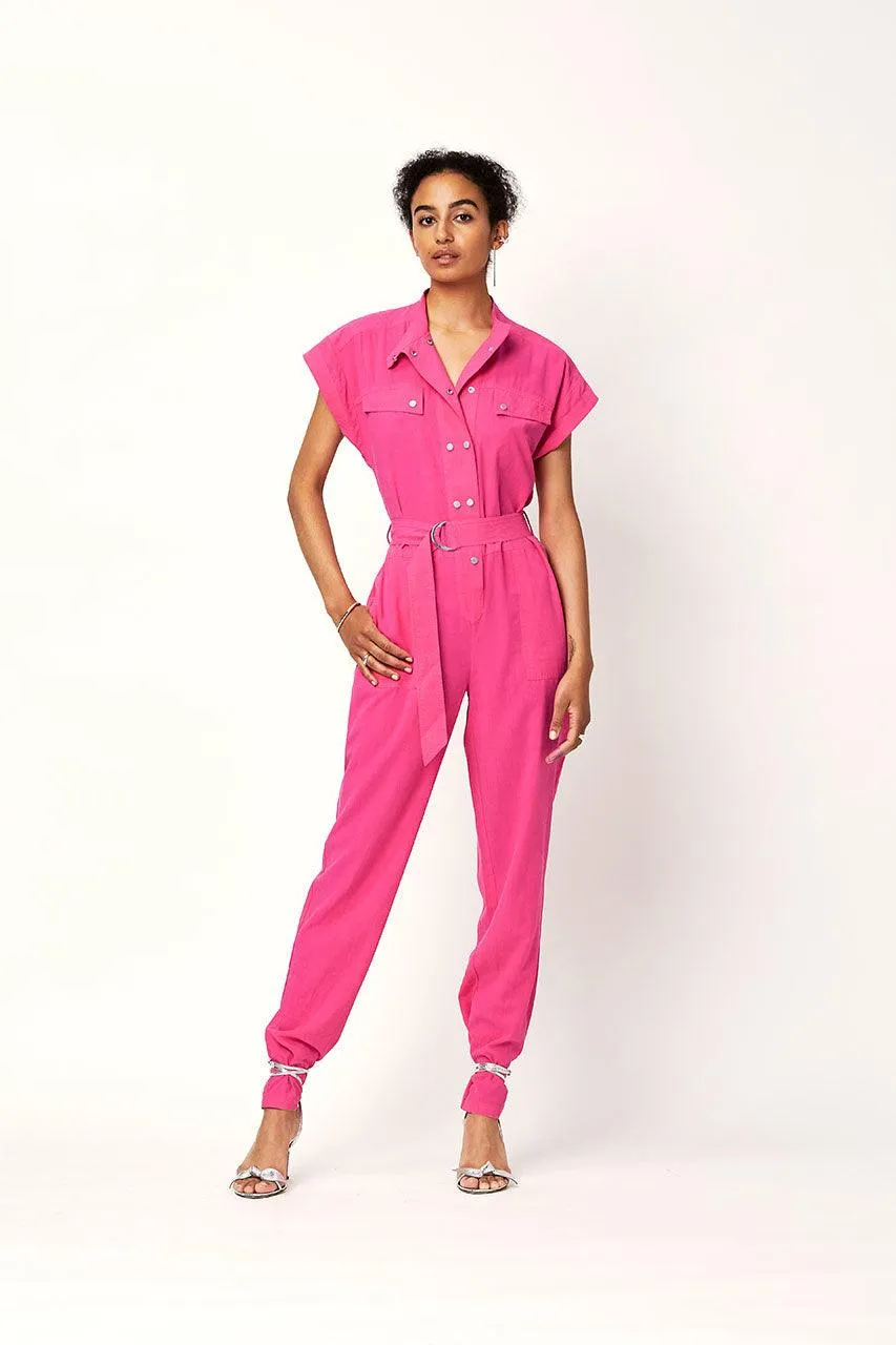 Jean Jumpsuit Magenta