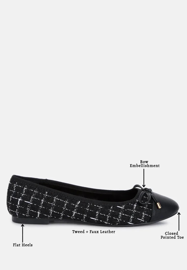 Junpey Plaid Tweed Ballet Flats by London Rag