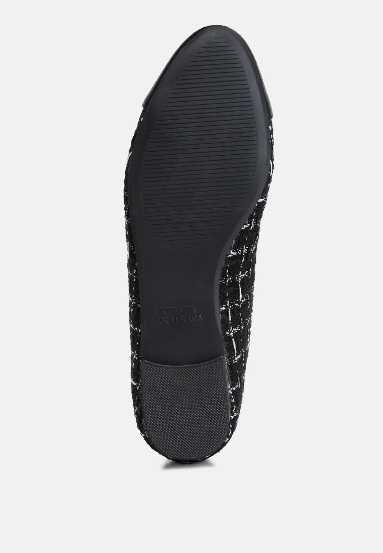 Junpey Plaid Tweed Ballet Flats by London Rag