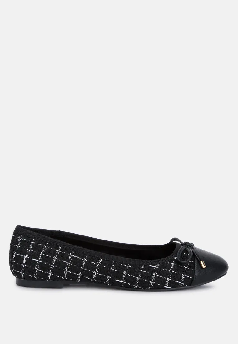 Junpey Plaid Tweed Ballet Flats by London Rag