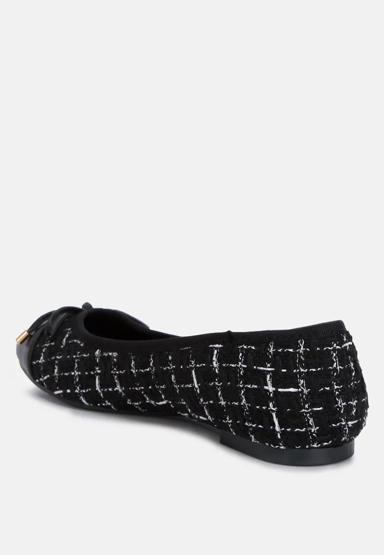 Junpey Plaid Tweed Ballet Flats by London Rag