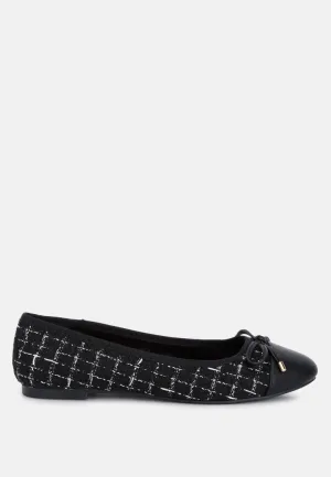 Junpey Plaid Tweed Ballet Flats by London Rag