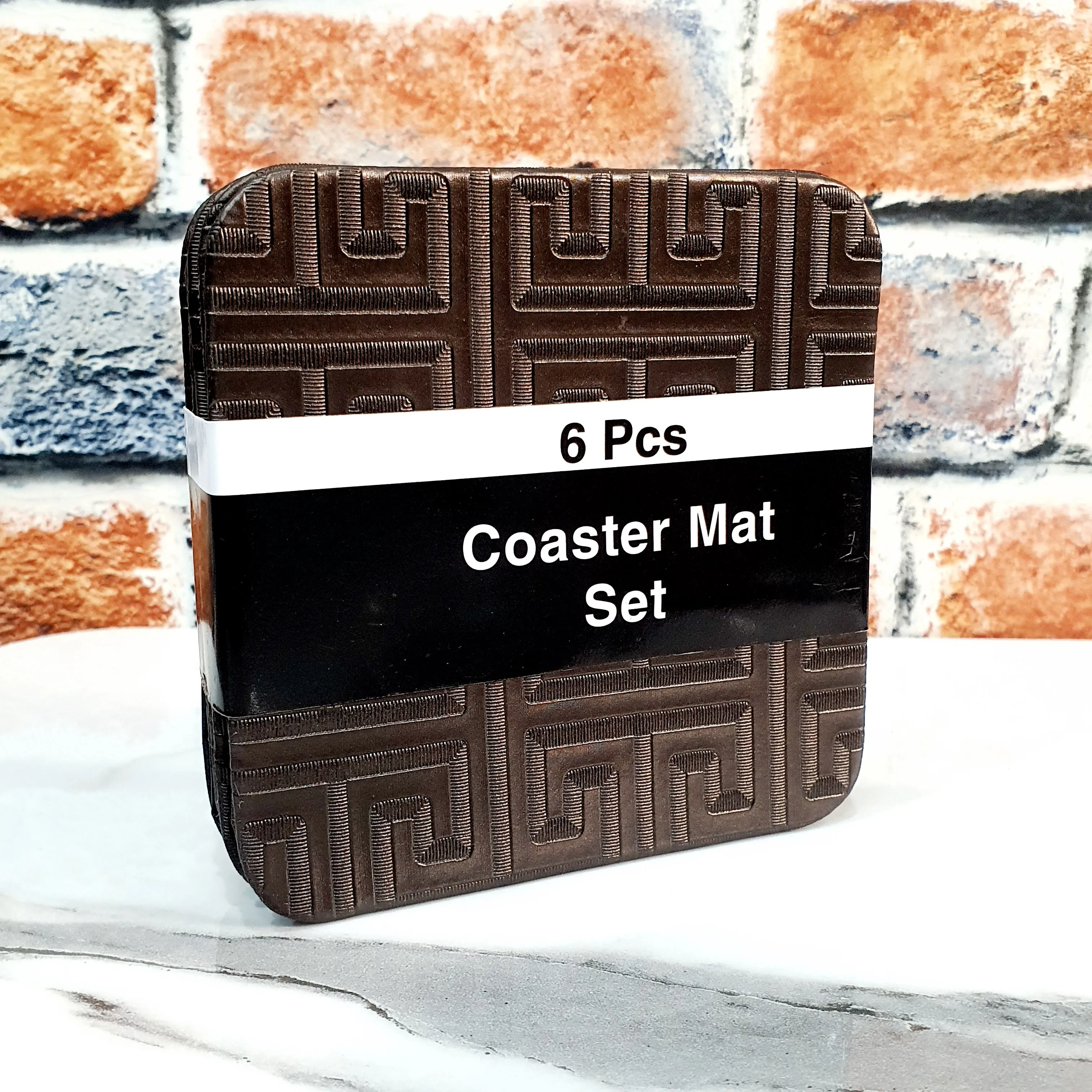 Leather Coaster Mats Square-Chocolate Versage
