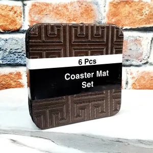 Leather Coaster Mats Square-Chocolate Versage
