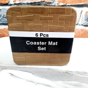 Leather Coaster Mats Square-Gold Ropes