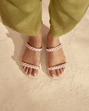 Leather Two Bands Sandals - V53Y0 - Canyon Rose Gold