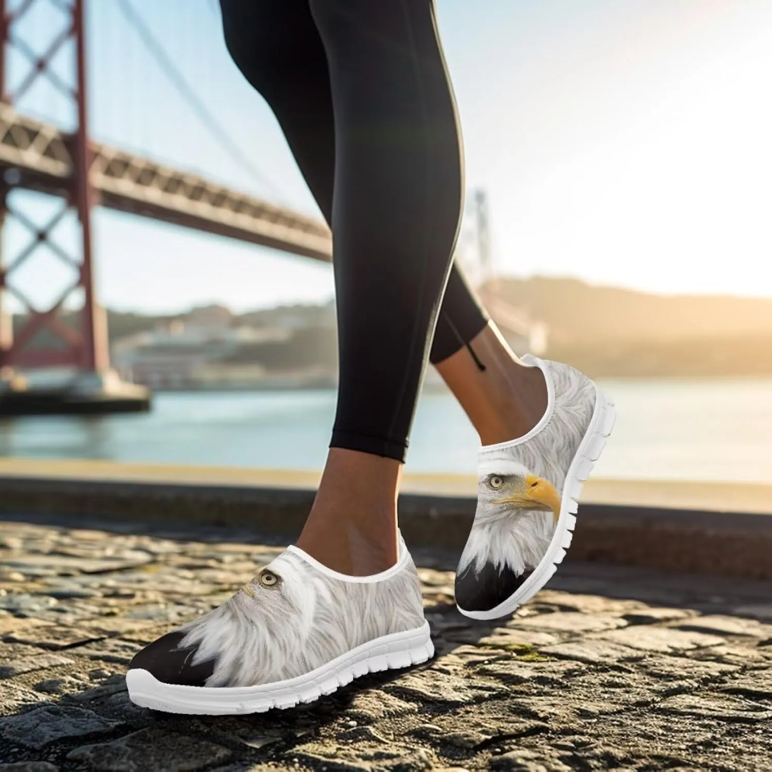 Mens Slip On Walking Shoes Casual Lightweight Outdoor Running Sneakers Elastic Non Slip Workout Fitness Loafers Size 5-14 White Sole