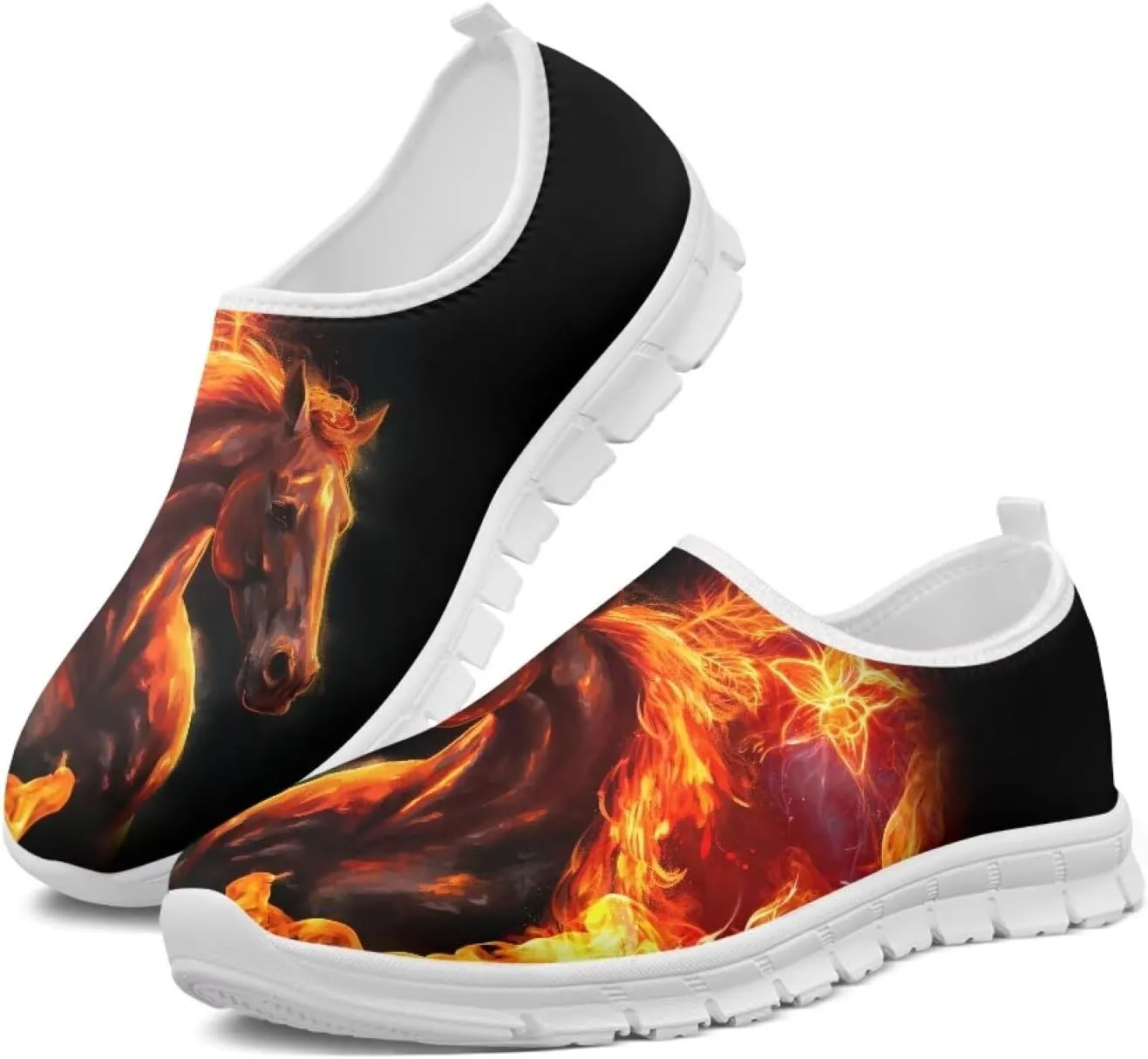 Mens Slip On Walking Shoes Casual Lightweight Outdoor Running Sneakers Elastic Non Slip Workout Fitness Loafers Size 5-14 White Sole
