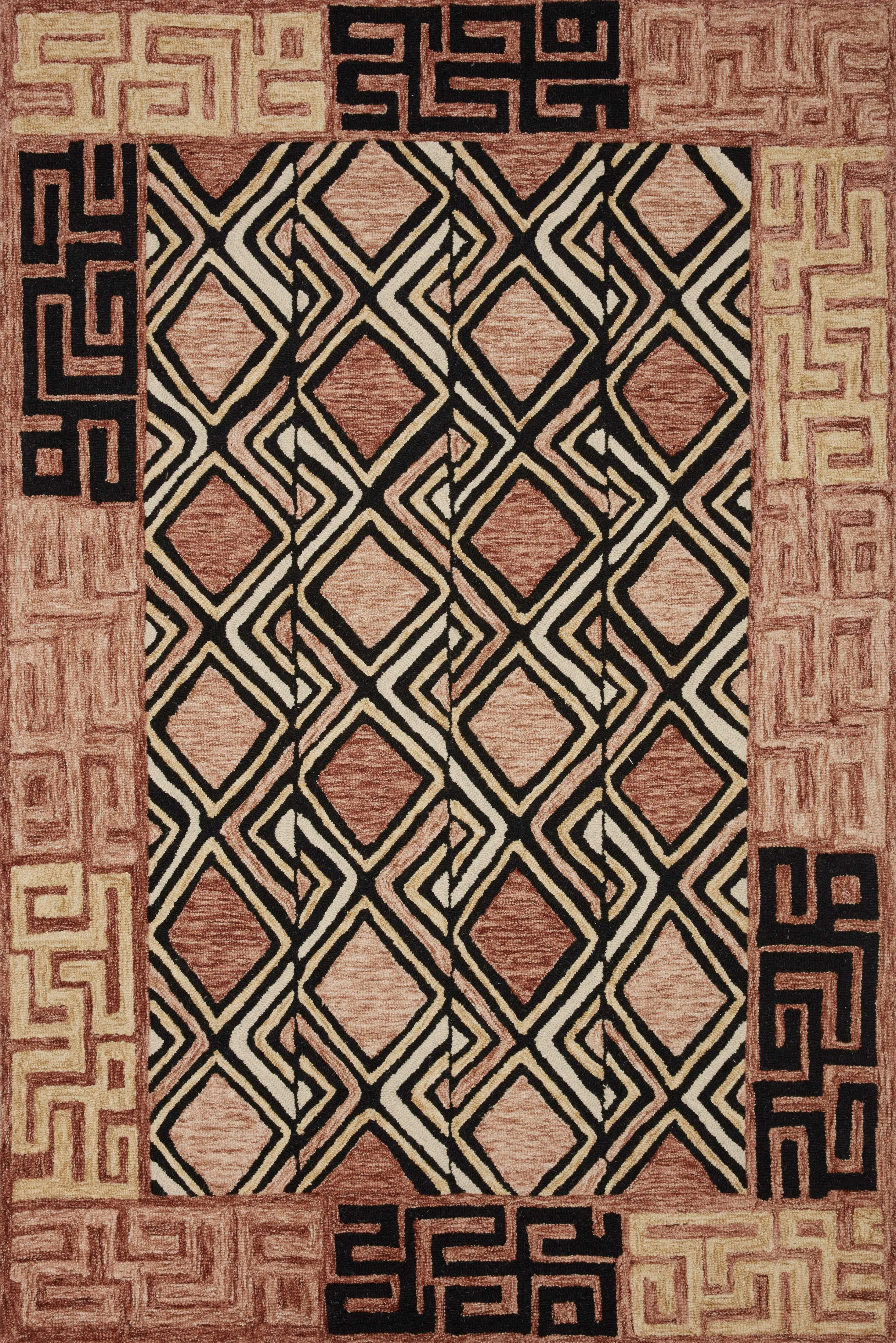 Nala Rug in Rose & Black