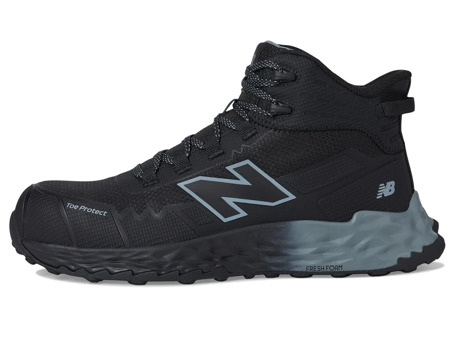 New Balance Fresh Foam Cremorne Composite Toe Safety Shoes for Men - Non Slip, Electrical Hazard - Black/Grey, Mid