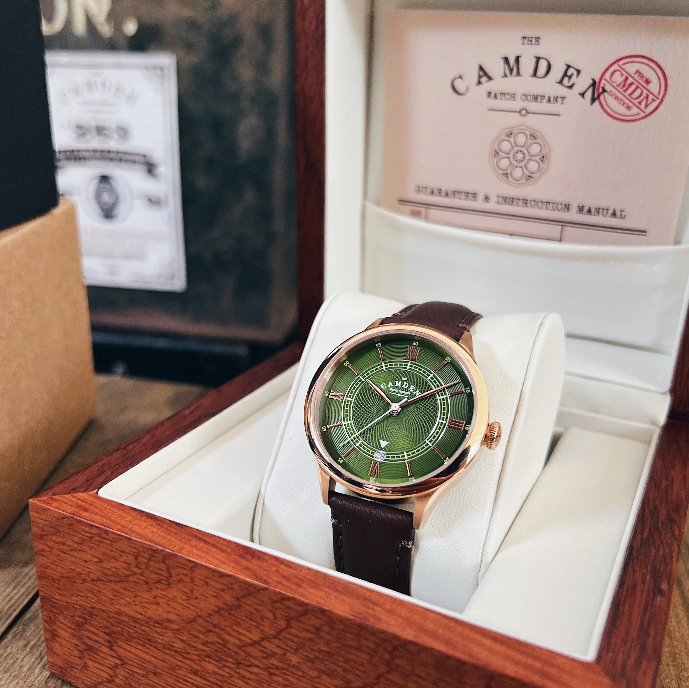 No.274 Automatic Rose gold, green and brown
