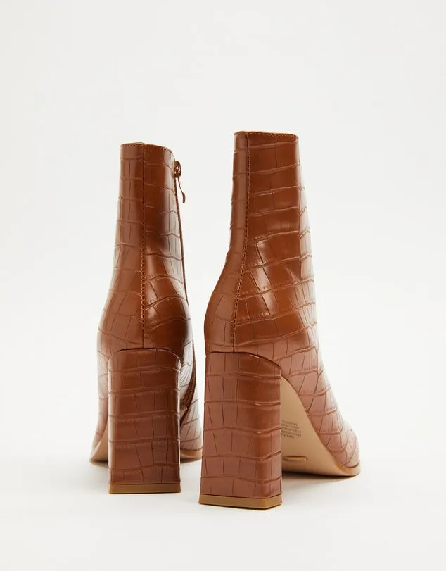 Oralie Boot - Tan/Croc