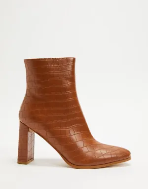 Oralie Boot - Tan/Croc