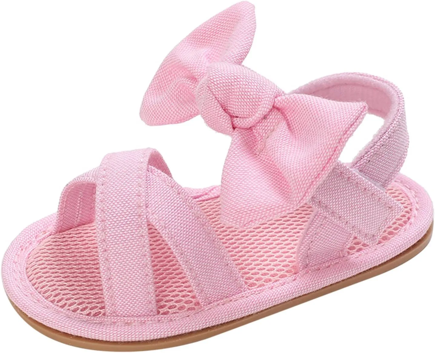 Prewalker Sandals for Toddler Baby Girls Open Toe Lightweight Flat Dress Shoes with Bow Cute Princess Sneakers