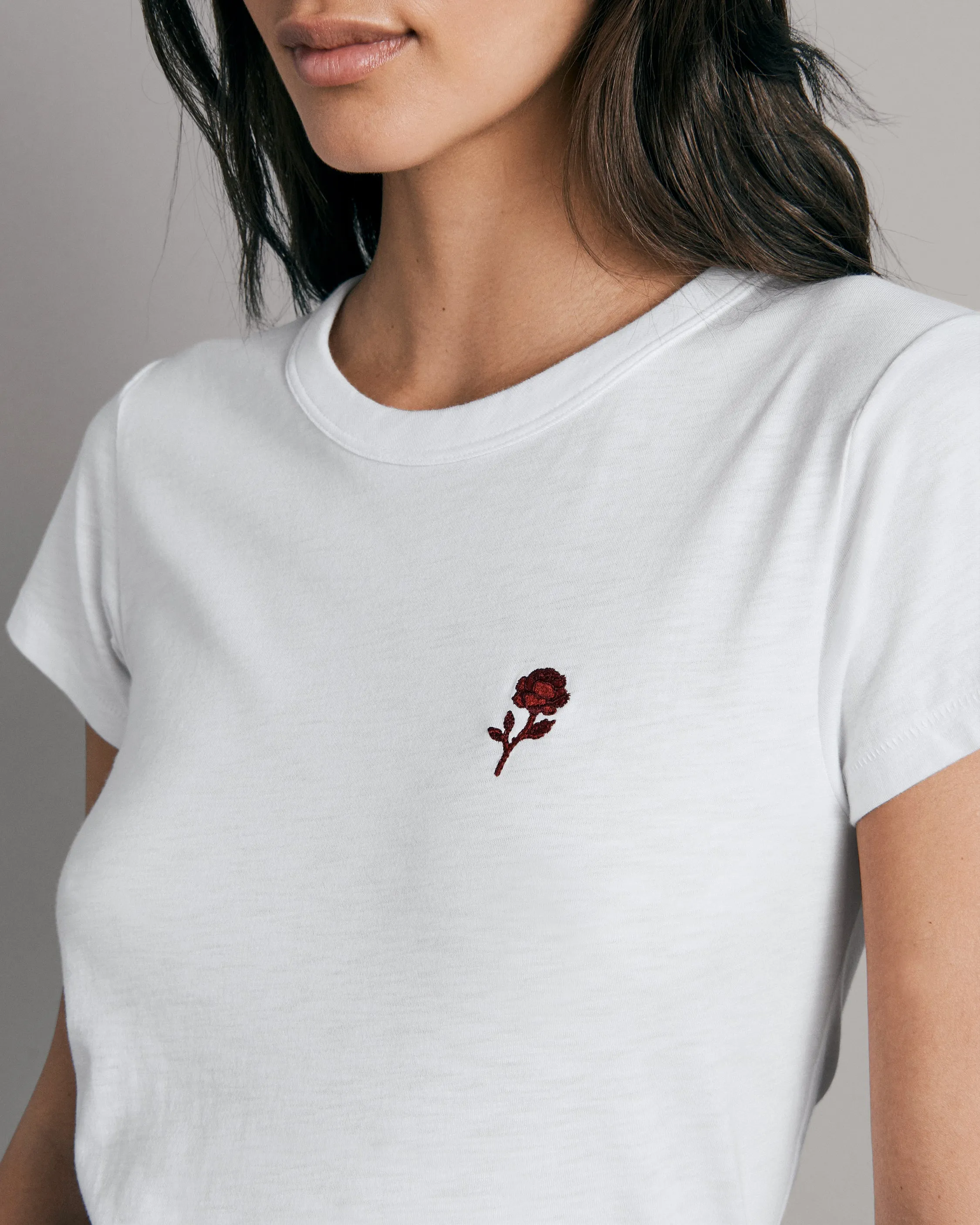 Rose Embroidered T-Shirt