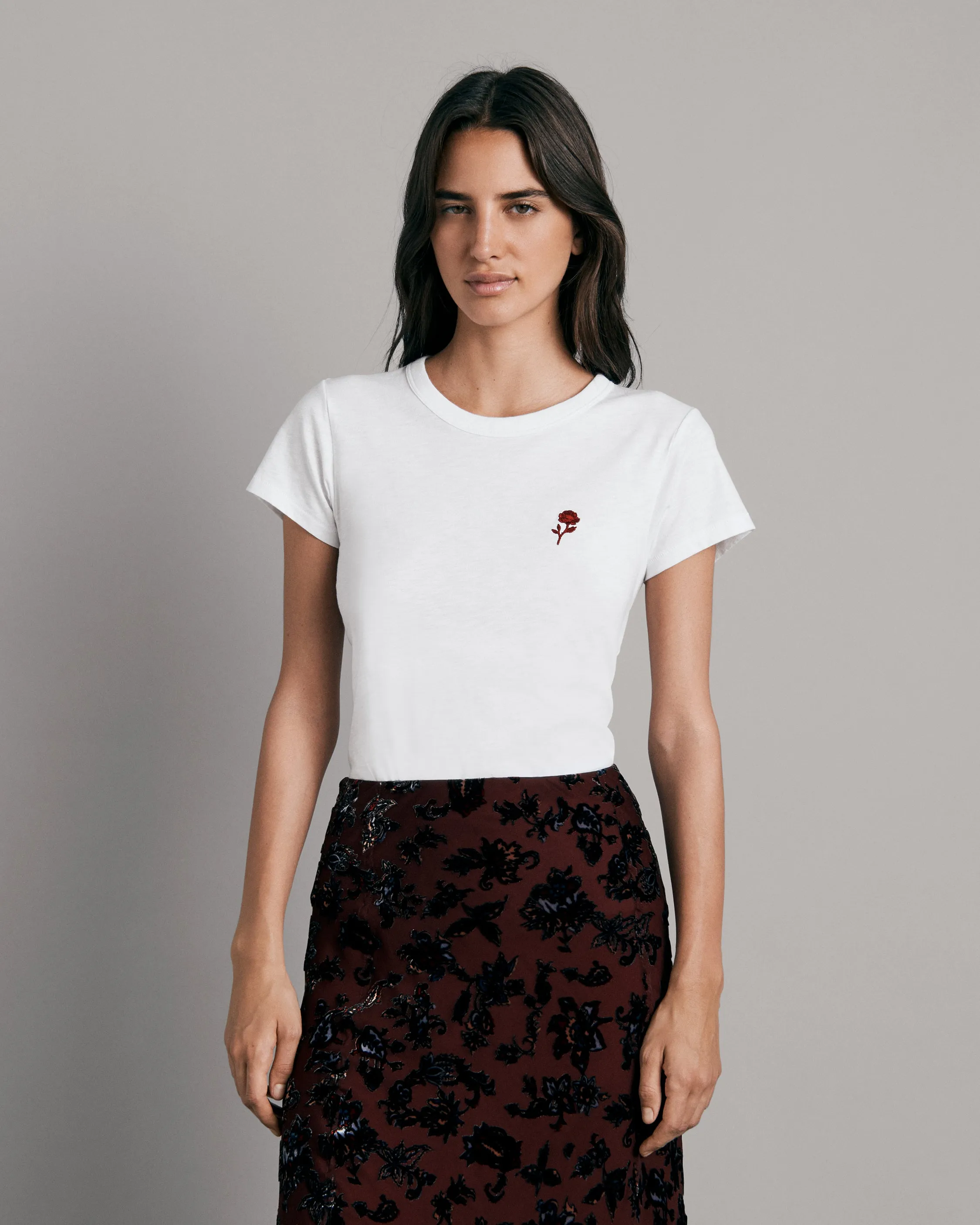 Rose Embroidered T-Shirt