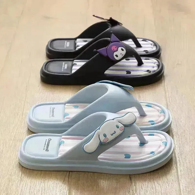 Sanrio Vivid Kuromi Hello Kitty Flip Flops