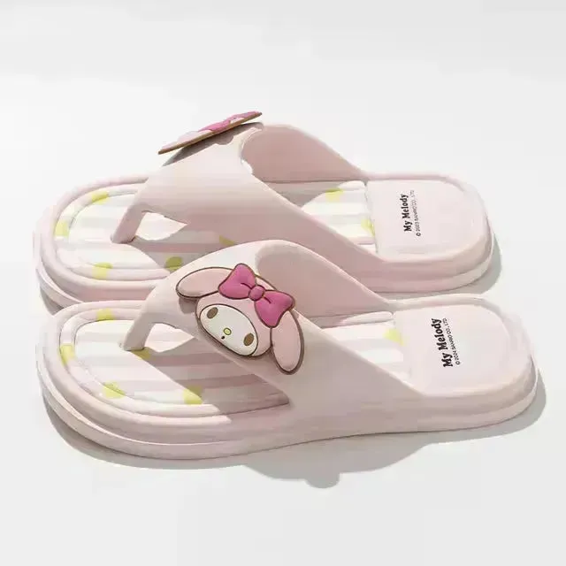 Sanrio Vivid Kuromi Hello Kitty Flip Flops