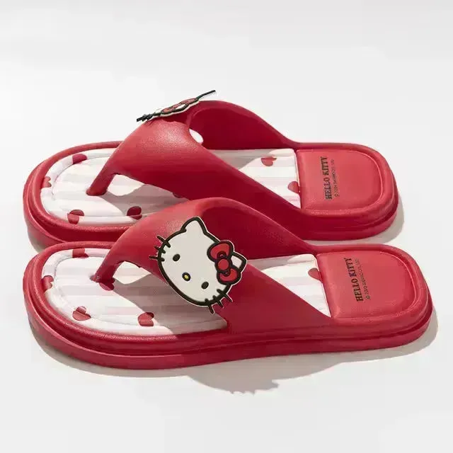 Sanrio Vivid Kuromi Hello Kitty Flip Flops
