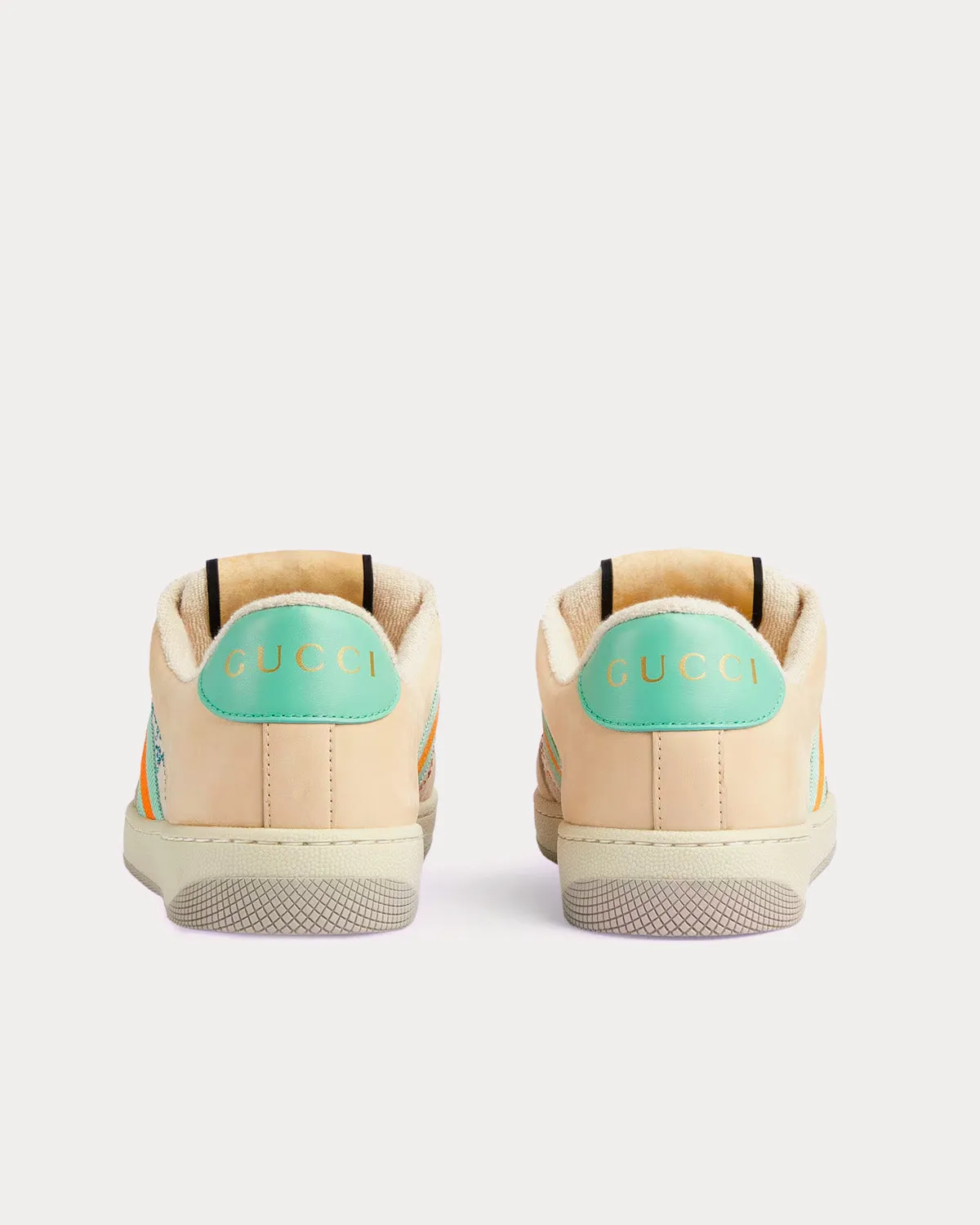 Screener with Crystals GG Logo Beige / Green / Orange Low Top Sneakers