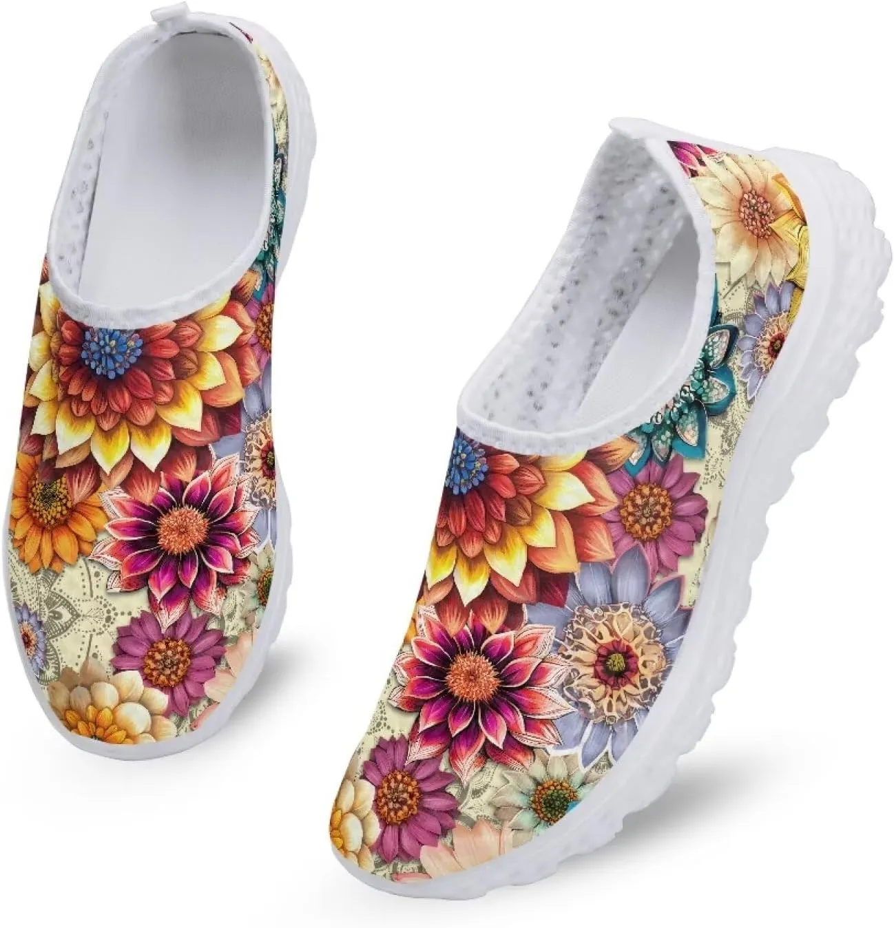 Shoes for Womens Girls Walking Sneakers Casual Slip On Outdoor Tennis Loafers for Athletic Gym Size 5.5-11.5 White Sole