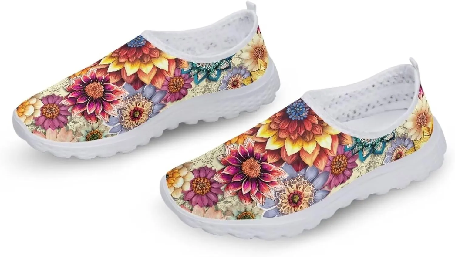 Shoes for Womens Girls Walking Sneakers Casual Slip On Outdoor Tennis Loafers for Athletic Gym Size 5.5-11.5 White Sole