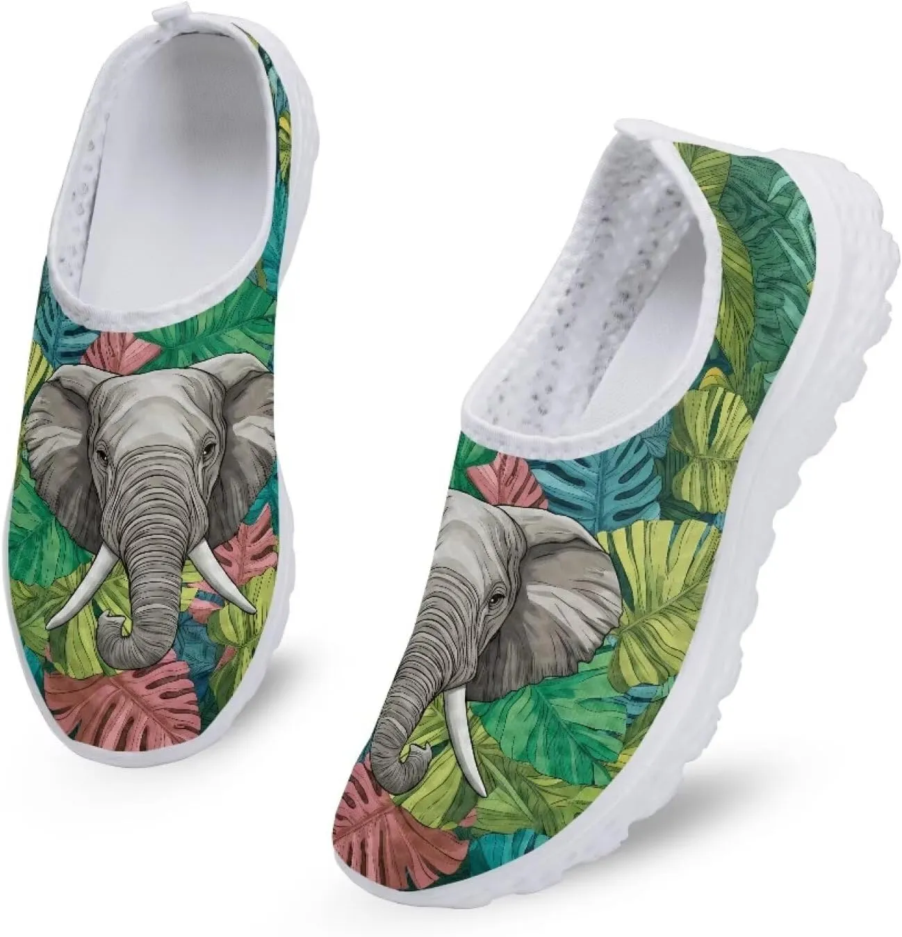 Shoes for Womens Girls Walking Sneakers Casual Slip On Outdoor Tennis Loafers for Athletic Gym Size 5.5-11.5 White Sole