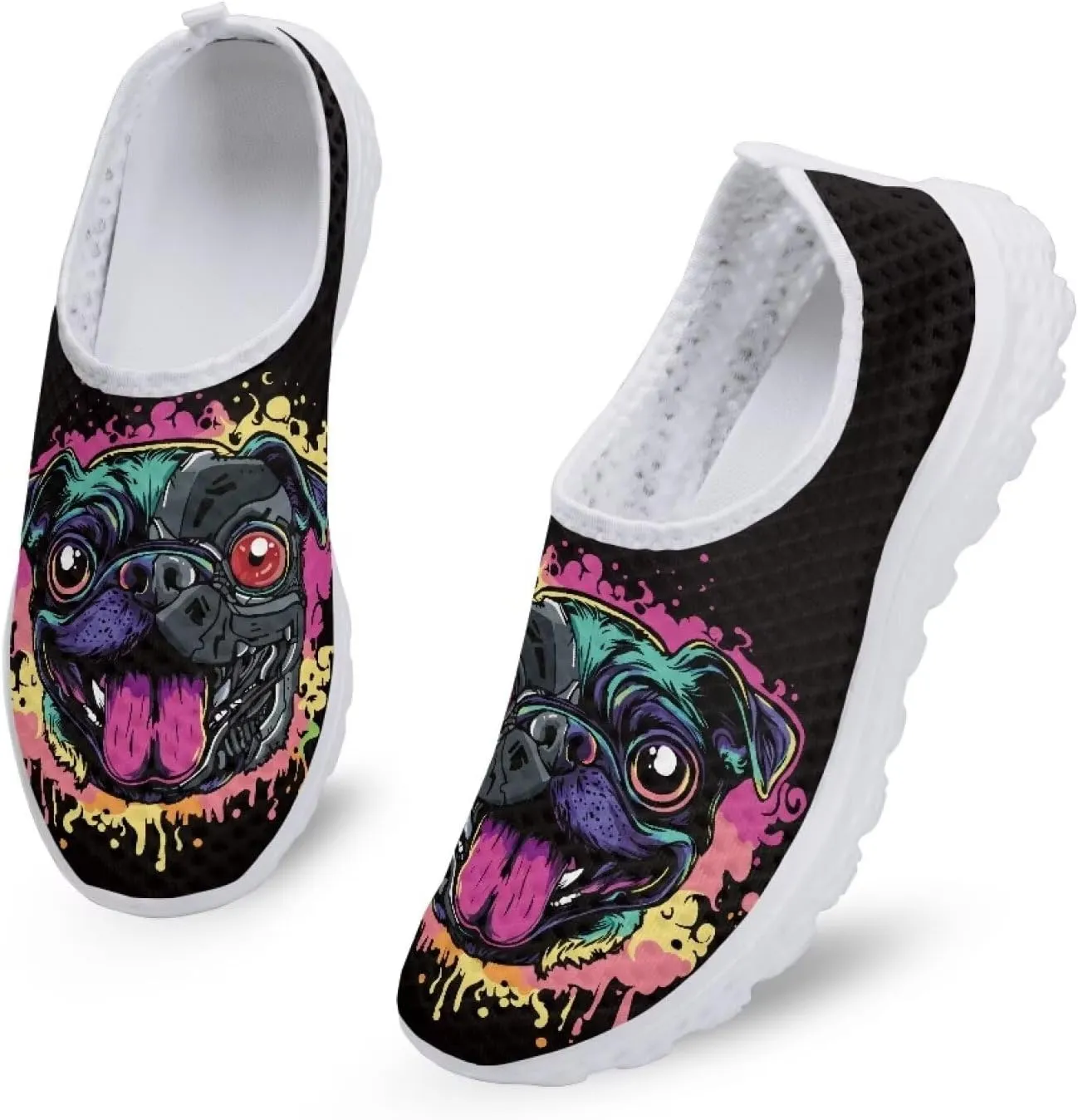 Shoes for Womens Girls Walking Sneakers Casual Slip On Outdoor Tennis Loafers for Athletic Gym Size 5.5-11.5 White Sole