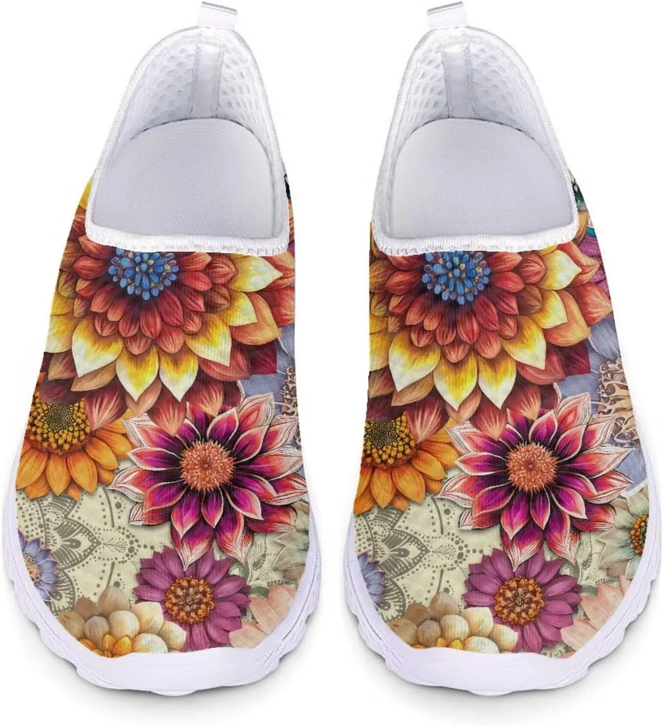 Shoes for Womens Girls Walking Sneakers Casual Slip On Outdoor Tennis Loafers for Athletic Gym Size 5.5-11.5 White Sole