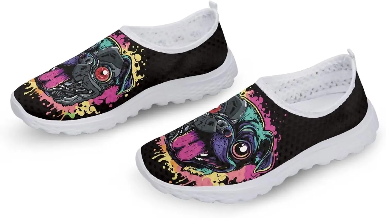 Shoes for Womens Girls Walking Sneakers Casual Slip On Outdoor Tennis Loafers for Athletic Gym Size 5.5-11.5 White Sole
