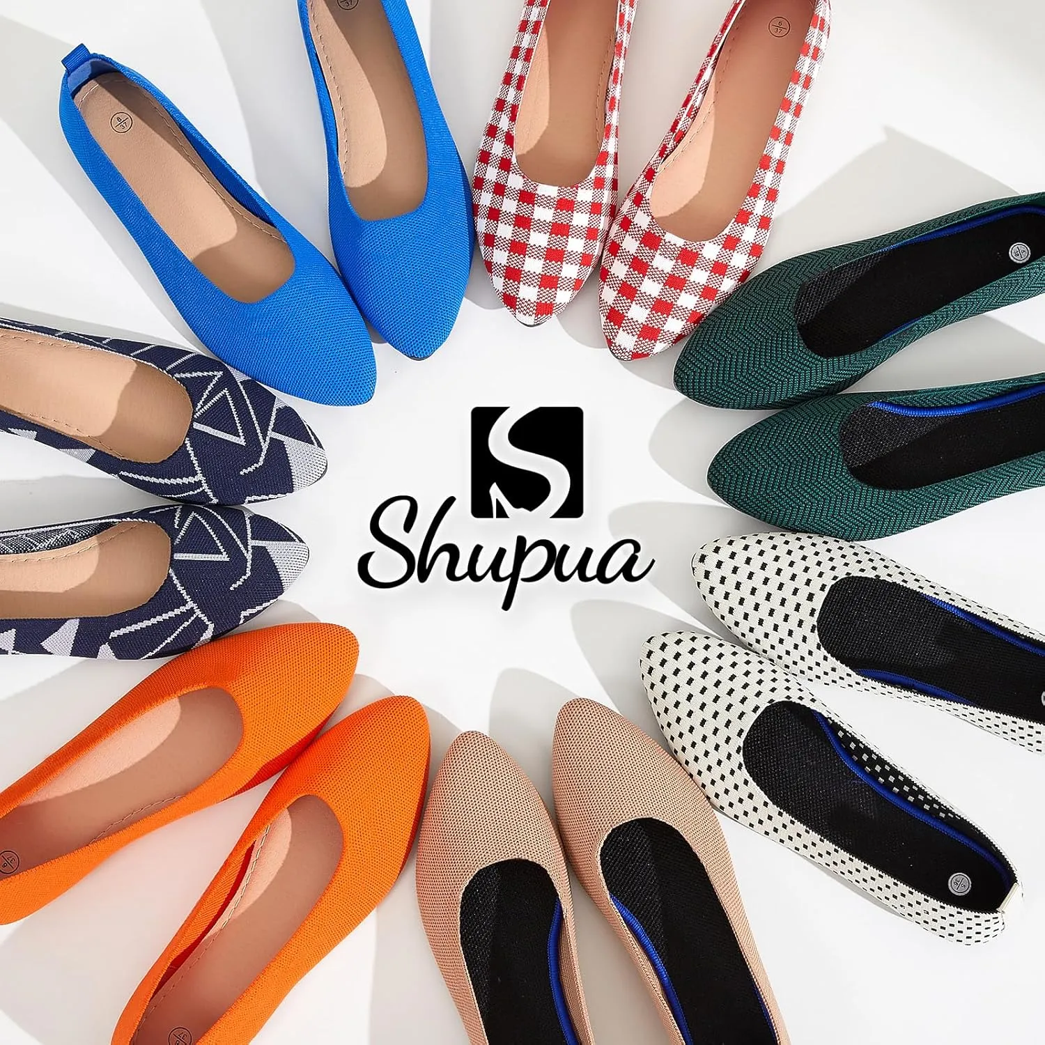 Shupua Women's Flats Shoes Pointed Toe Flats Comfortable Slip on Shoes Flat Dress Shoes Black Ballet Flats for Women