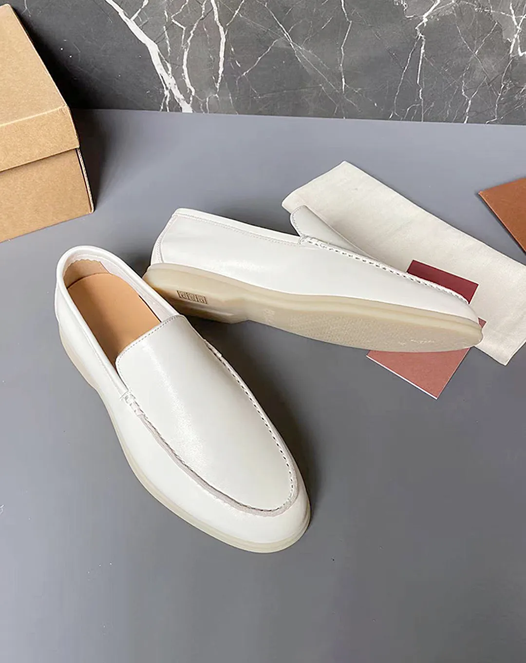 ♂♀本革／Simple Flat Loafers
