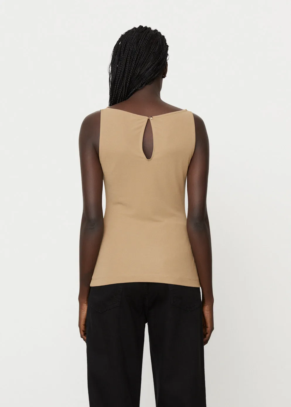 Sleeveless Boat Neck Top