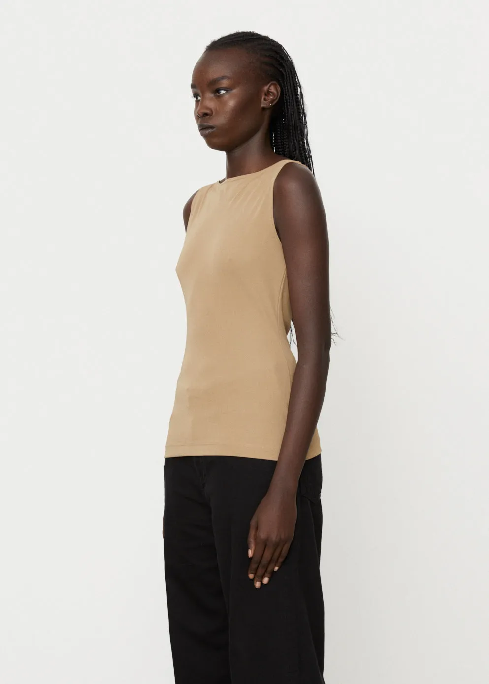 Sleeveless Boat Neck Top